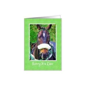 Belated Birthday   Racehorse Card