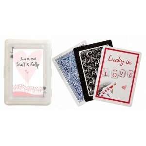 Wedding Favors Blooming Hearts Design Personalized Playing Card Favors 