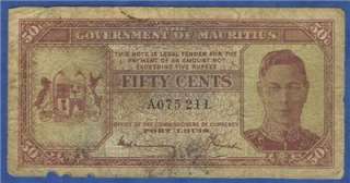 Mauritius  50 Cents  ND.1940  