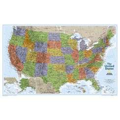 USA/UNITED STATES WALL MAP POSTER   NATIONAL GEOGRAPHIC  