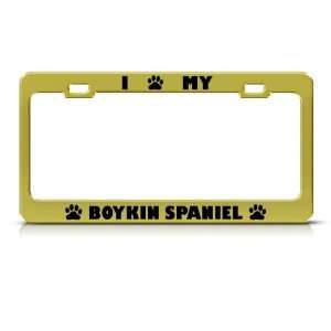 Boykin Spaniel Dog Gold Animal Metal license plate frame Tag Holder