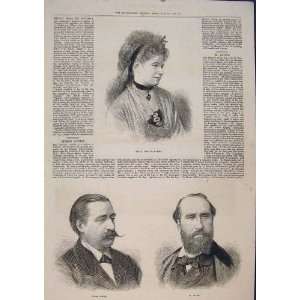  Portrait Murska Agnesi Faure Singers Old Print 1873