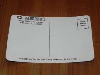 Vtg Unused Ed Zaberers Restaurant Wildwood NJ Postcard  