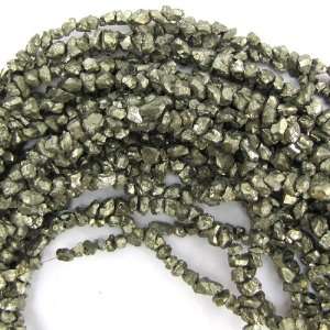  6 8mm natural pyrite chip nugget beads 16 strand