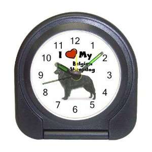  I Love My Belgian Sheepdog Travel Alarm Clock