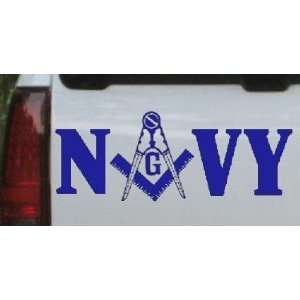 Blue 12in X 4.7in    Masonic Freemason Navy Military Car Window Wall 
