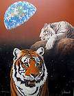 WILLIAM SCHIMMEL Hand Signed Serigraph TIGERS   OUR HOM