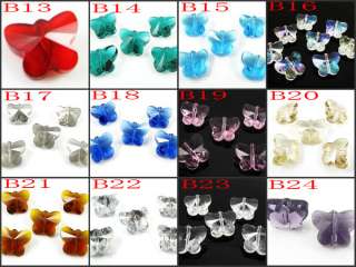 MULTI 10PCS #5754 BUTTERFLY CRYSTAL BEADS 14MM  