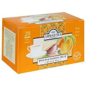 Ahmad Tea Peach & Passion Fruit Black Tea, Tea Bags, 20 Count Box 