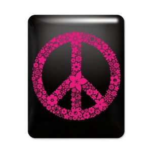  iPad Case Black Flowered Peace Symbol Pnk 