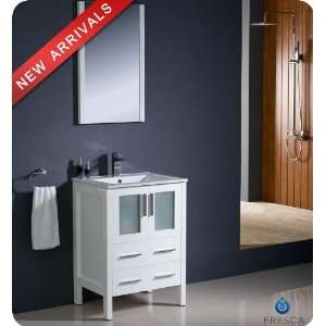 Fresca Torino 24 White Modern Bathroom Vanity w/ Undermount Sink