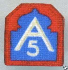 scale WWII US Army 5th Army Patch  