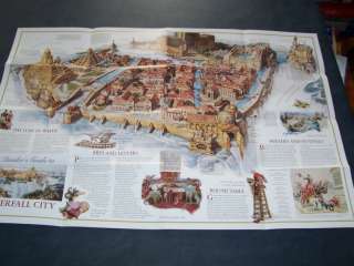 DINOTOPIA MAP, SIGNED. 30 x 19 3/4.  