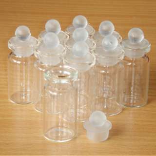 10x 5ml Clear Glass Bottle Vial w/ Frosted Rubber Cap  