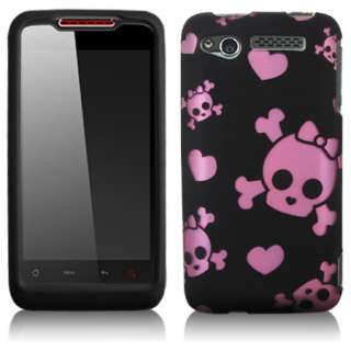 for HTC HTC 6325 Lexikon Merge 2 PC BLACK PINK SHIELD SKIN PROTECTOR 