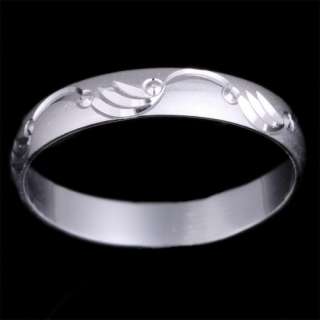 charms unisex silver plated white carve simpleness circle finger ring