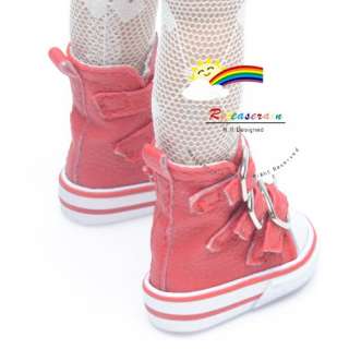 Buckles Ankle Leather Sneakers Boots Shoes Red for Yo SD Dollfie/12 