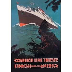 Trieste Cruise Line to North and South America   Paper Poster (18.75 x 