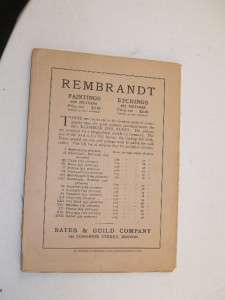 ANTIQUE REMBRANDT ART BOOKLET W/ MONOGRAPH PRINTS 1900  