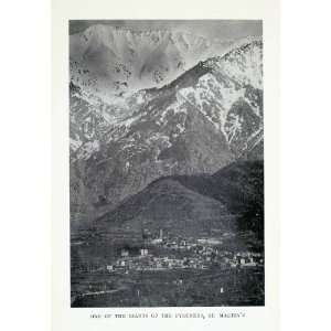 1925 Halftone Print Giant Mountain Pyrenees Spain St Martins Landscape 
