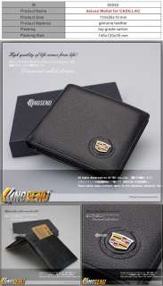   genuine leather CADILLAC logo Men/Women black wallet purse auto  