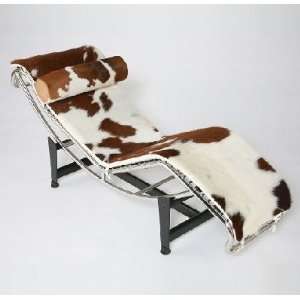 Corbusier Brown/White Cowhide Lounge Euro Style Chairs & Chaises 