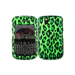  Leopard Green Faceplate Case Cover for Blackberry Tour 