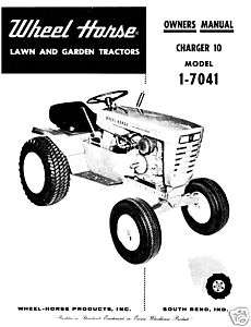 Wheel Horse Raider Charger10 Owners Manual Model 1 7041  