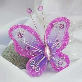 The butterfly is handmade from metal frame with nylon fabric and 