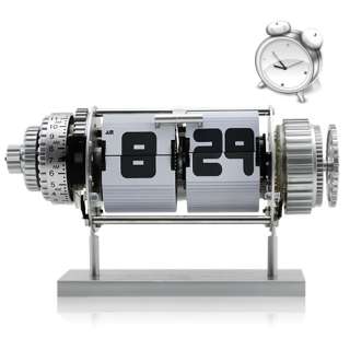 White Electro Mechanical Flip Alarm Clock w/ LED  