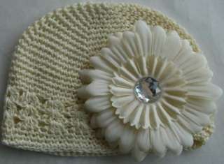 Wholesale 3 Crochet Kufi Hat Cap Beanie with daisy  