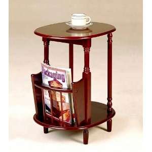  Style Magazine Table With Magazine Rack And One Shelf In Cherry 