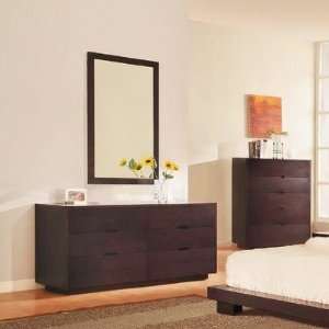 Bliss Dresser and Mirror Set in Wenge Furniture & Decor