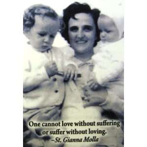  St. Gianna Molla (B & W) Plaque with Stand   4 x 6 Patio 