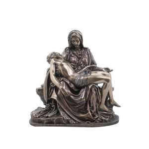  6.25 inch Figure Pieta Sculpture by Michelangelo Burnished 
