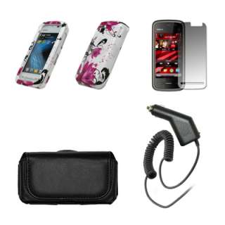 for LG Vu Cu920 Pouch+Case Purple Flower+LCD+Charger 654367671771 