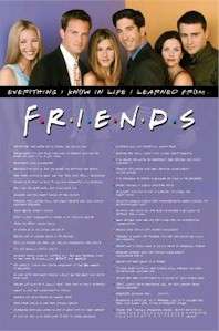 TV POSTER 4 SET ~ FRIENDS Jouets Lunch Cast Learned LOT  