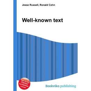  Well known text Ronald Cohn Jesse Russell Books