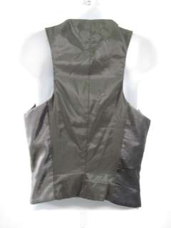COSTUME NATIONAL Gray Velvet Button Sleeveless Vest 38  