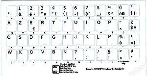   Azerty Non transparent stickers for keyboards on White background