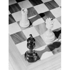  Corner of Chessboard With Chess Pieces in Checkmate Position 