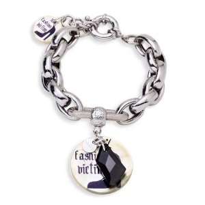  Twokids Ladies Bracelet in White Silver Coated Metal with 