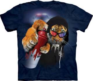 Tiger Graffiti Saber Adult T Shirt by The Mountain  