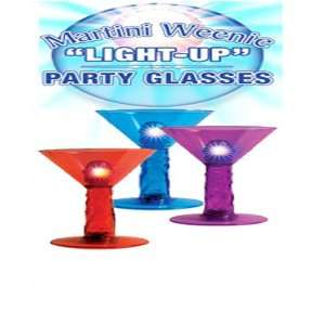  Hott Products Martini Weenie Light Up Party Glass, Red 