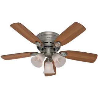 Hunter Low Profile III Plus 42 Antique Pewter Ceiling Fan with Light