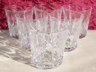   Webb KINGSWINFORD 6 crystal whisky tumblers glasses   etched  
