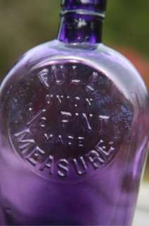Whiskey Flask Union Made 1/2 pint Full Measure Deep Amethyst  