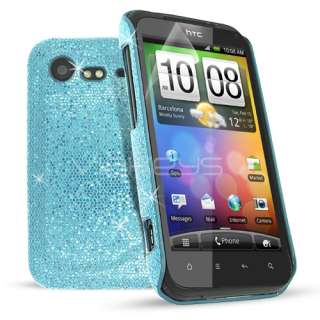 Blue Sparkle Glitter Hard Case for HTC Incredible S  