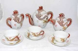 Vintage Dragonware Moriage Tea Set 12 piece lot  