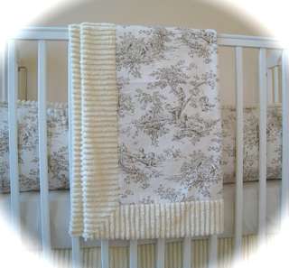 CHOCOLATE CENTRAL PARK TOILE BABY CRIB BEDDING SET  